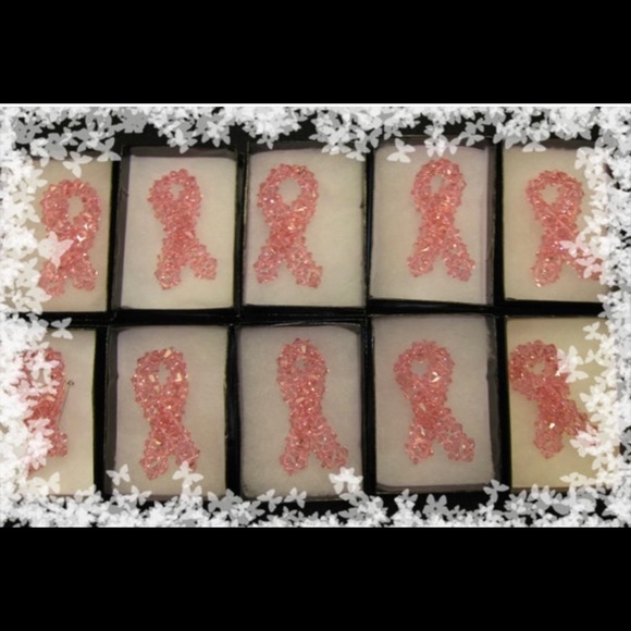 Swarovski Crystal Breast Cancer Awareness Pins / Brooch. - Picture 2 of 6